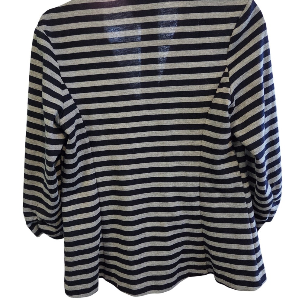 SOHO APPAREL LTD Striped Blazer‎ Jacket Navy Grey Womens Size M - Picture 5 of 6